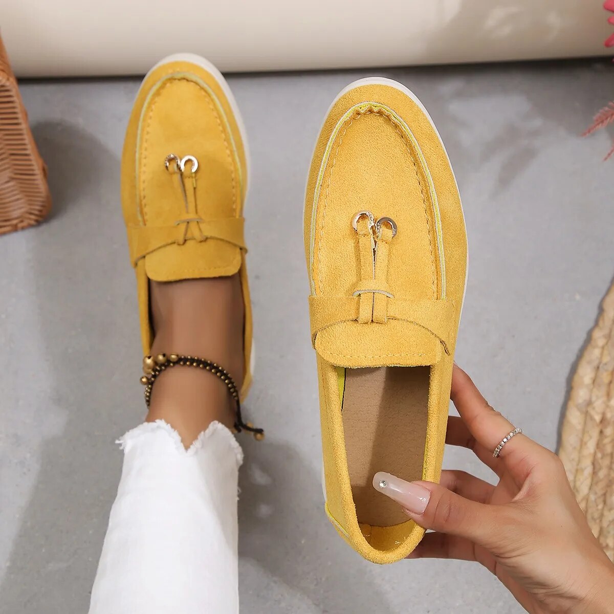 Mocassins plats décorés de cintres