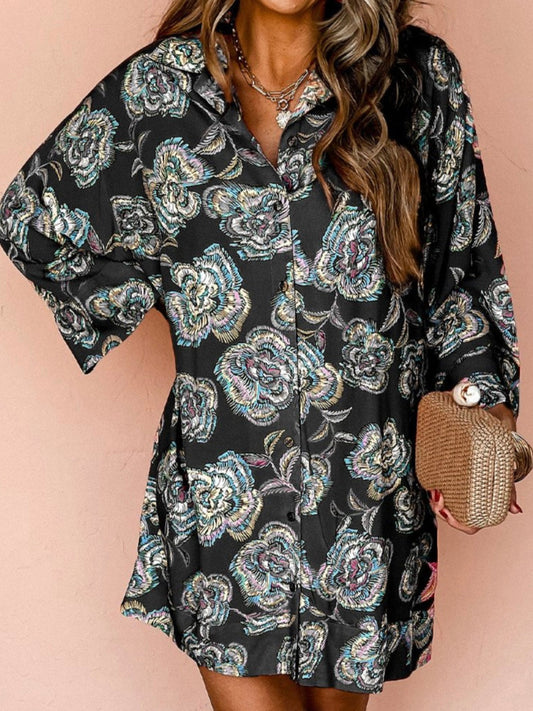 Ma robe chemise mandarine noire