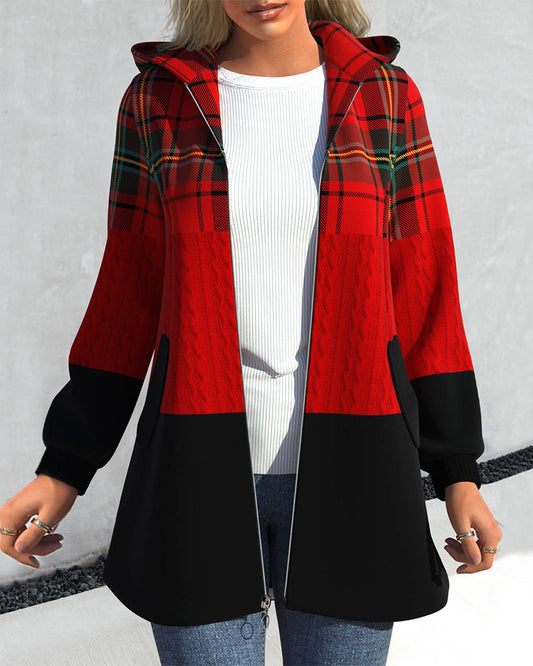 Veste Rissi | Veste d'automne rouge avec fermeture éclair