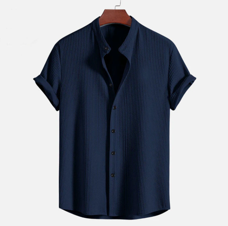 Noble™ - Chemise col montant côtelé, coupe musclée