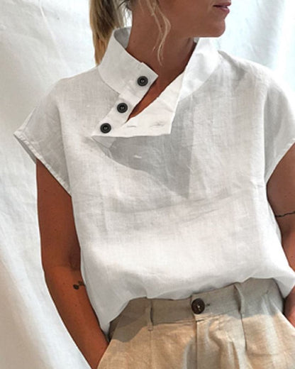 Shalia Blouse | Blouse en lin à manches courtes