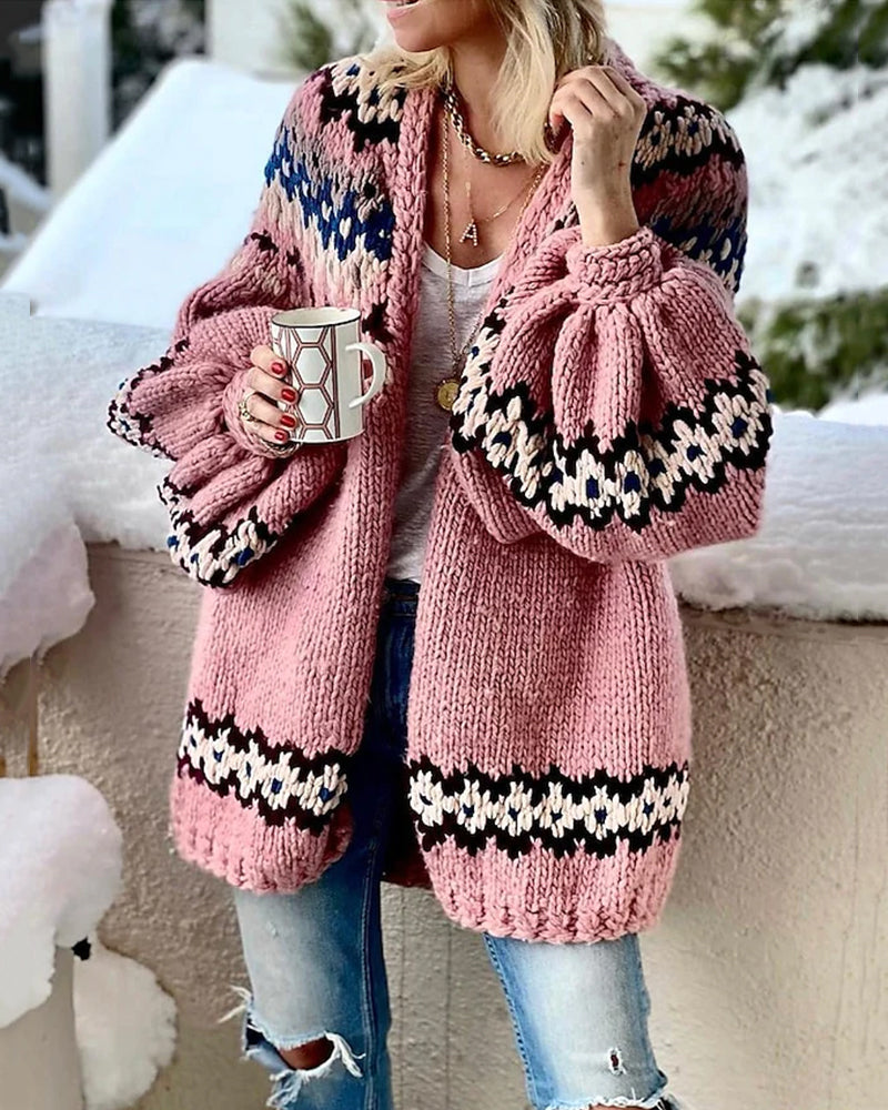 Cardigan avec manches en forme de lanterne