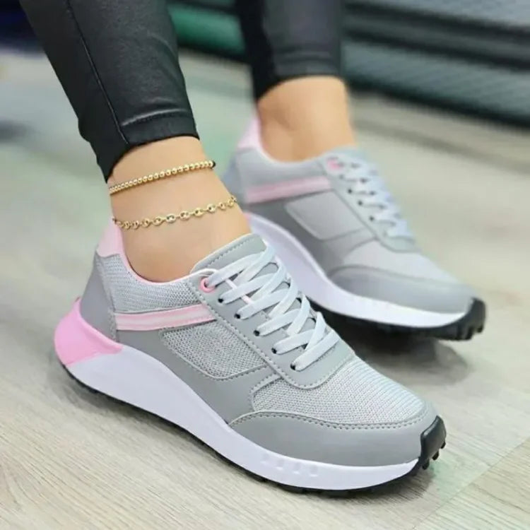 Chaussures pour femmes Baskets compensées à lacets sur le devant
