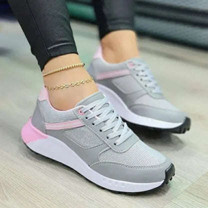 Chaussures pour femmes Baskets compensées à lacets sur le devant
