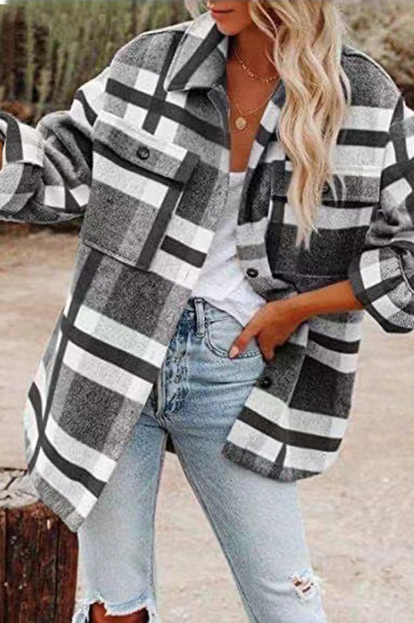 Yaella Jack | Manteau à poches à carreaux pour femmes