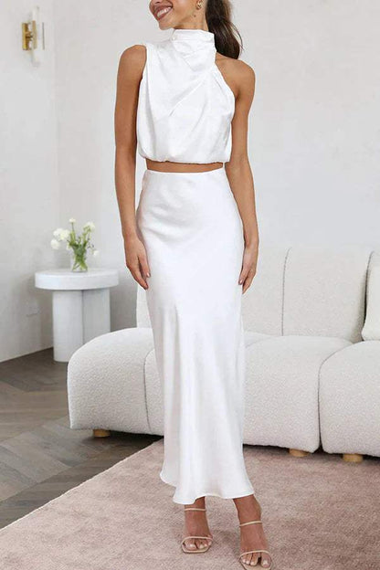 Ensemble élégant pour femmes avec haut et jupe longue