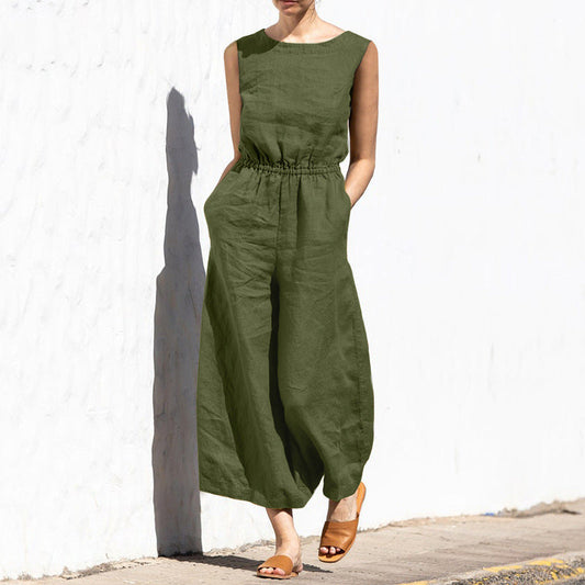 Sleveless Fashion Casual Temperament Jumpsuit (combinaison sans manches à la mode et au tempérament décontracté)