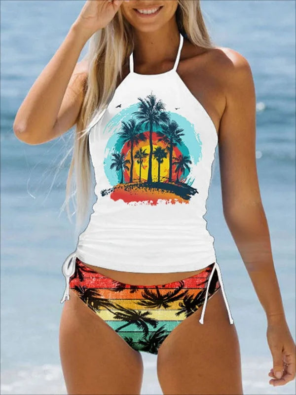 Maillot de bain élégant avec imprimé en motif fendu