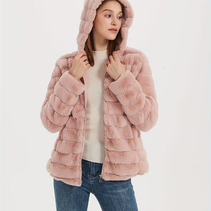 Elise | Manteau teddy élégant de couleur unie