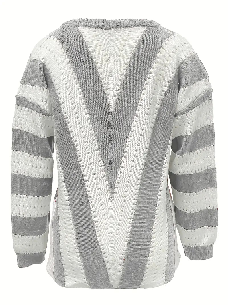 Grace - Pull rayé col V