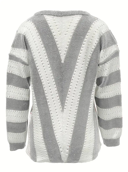 Grace - Pull rayé col V
