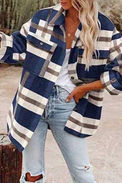 Yaella Jack | Manteau à poches à carreaux pour femmes