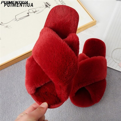 Chaussons duveteux pour femmes