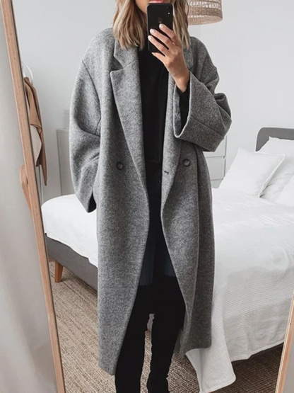Manteau de luxe surdimensionné en laine mélangée pour femmes