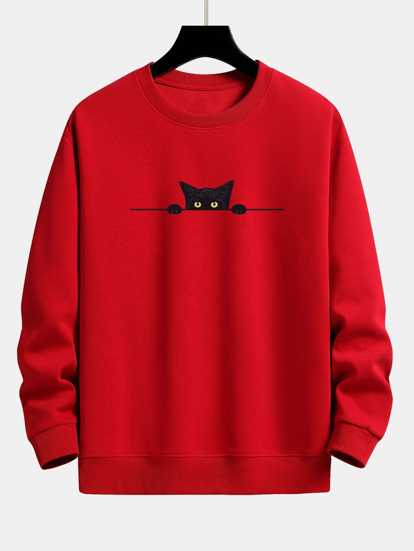 Xylova™ | Sweat-shirt à col rond avec imprimé de chat fantaisiste