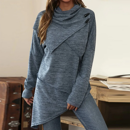 Yerika Top | Top asymétrique à manches longues