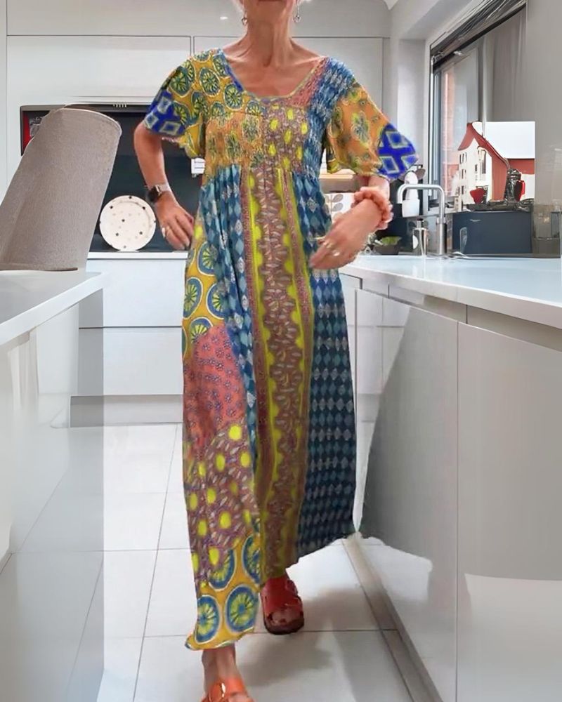 Robe bohème à motif paisley