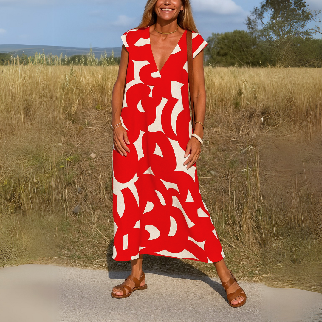 Robe fluide avec encolure en V