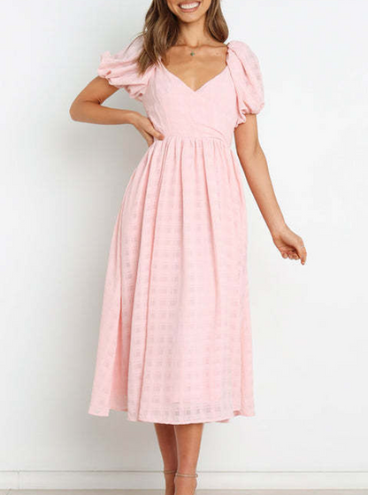 Anaise - Robes avec jupe pastel, encolure carrée et couture fendue unie très tendance