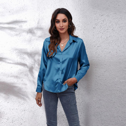 Eva | Chemisier d'été en satin pour femmes