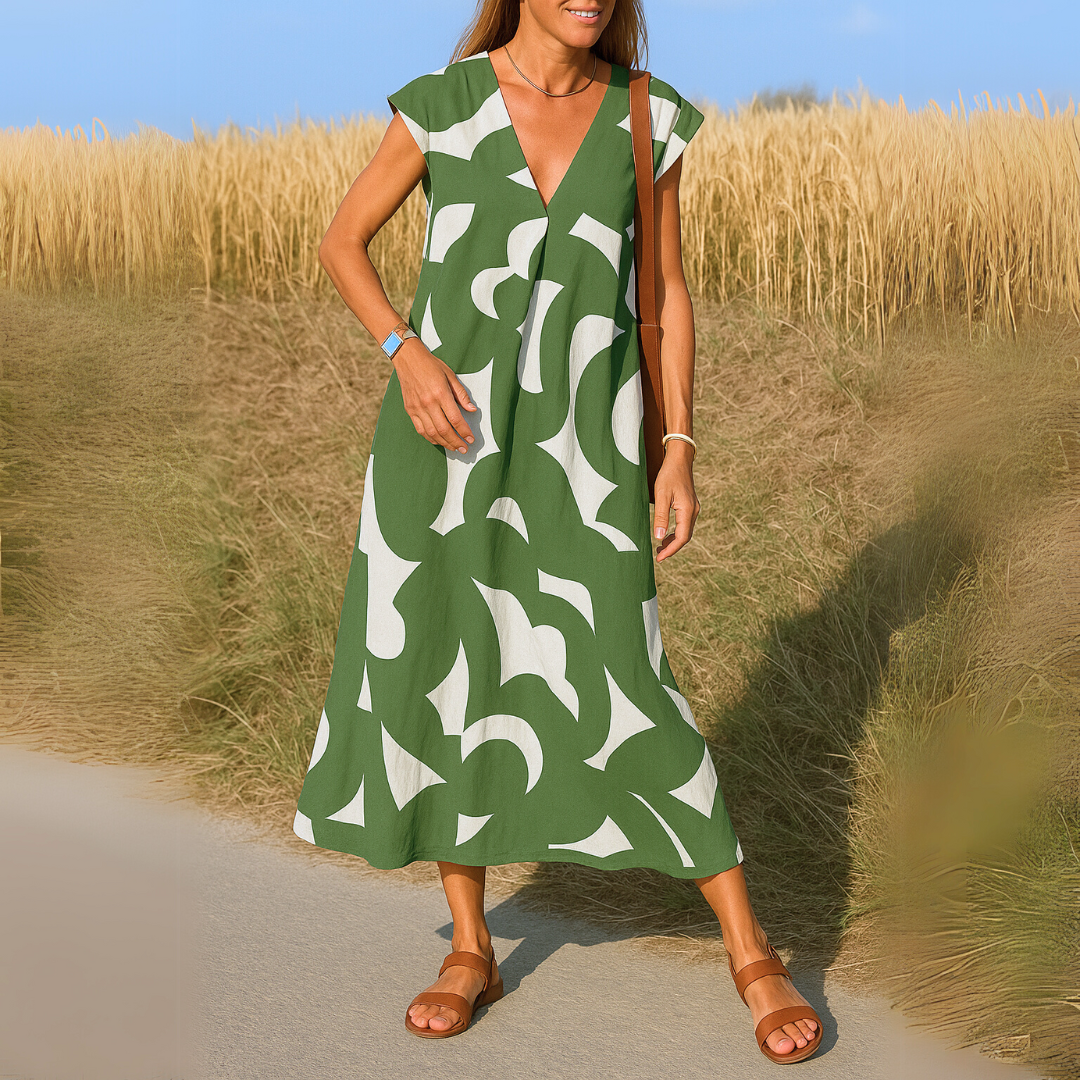 Robe fluide avec encolure en V