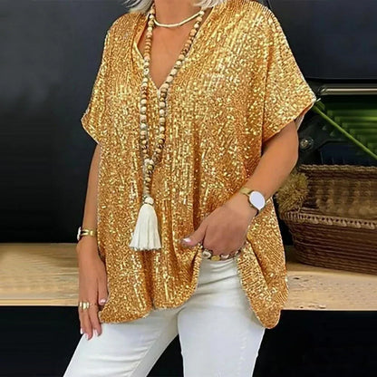 Wendy Bloes | Blouse à paillettes à col V