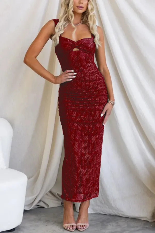 Robe longue en tulle plissé