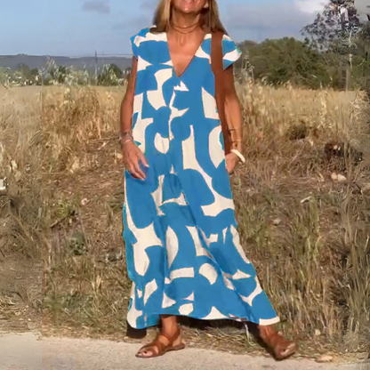 ROBE IMPRIMÉE À ENCOLURE EN V
