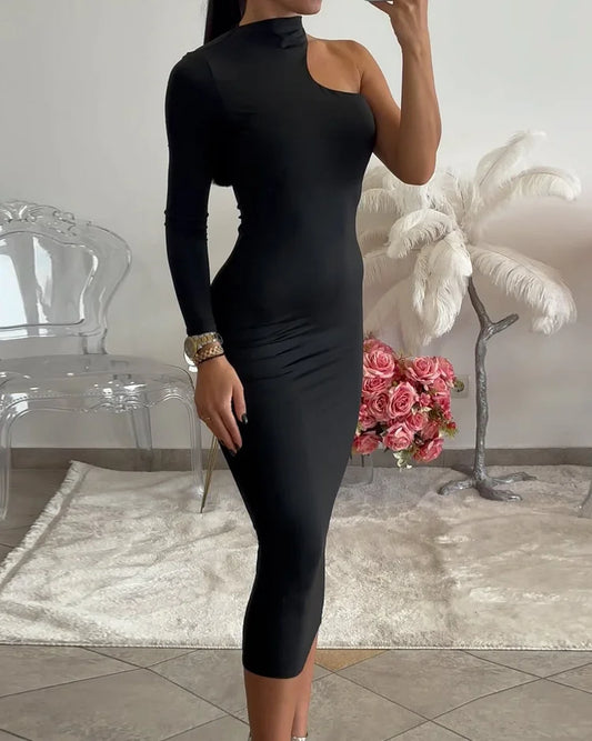 Robe simple à une épaule pour un look moderne