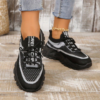 Chaussures de sport d'extérieur respirantes et confortables à couleurs contrastées pour femmes