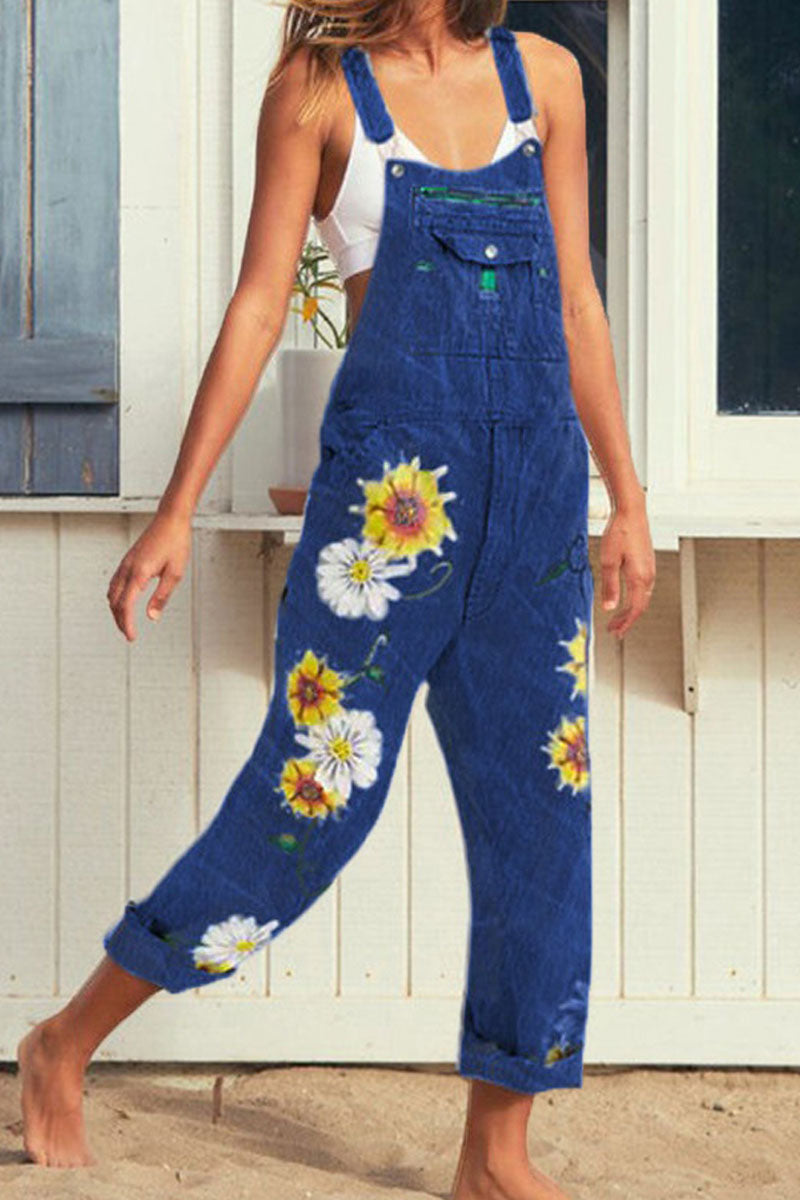 Fashion - Combinaisons en denim amples à imprimé décontracté (3 couleurs)