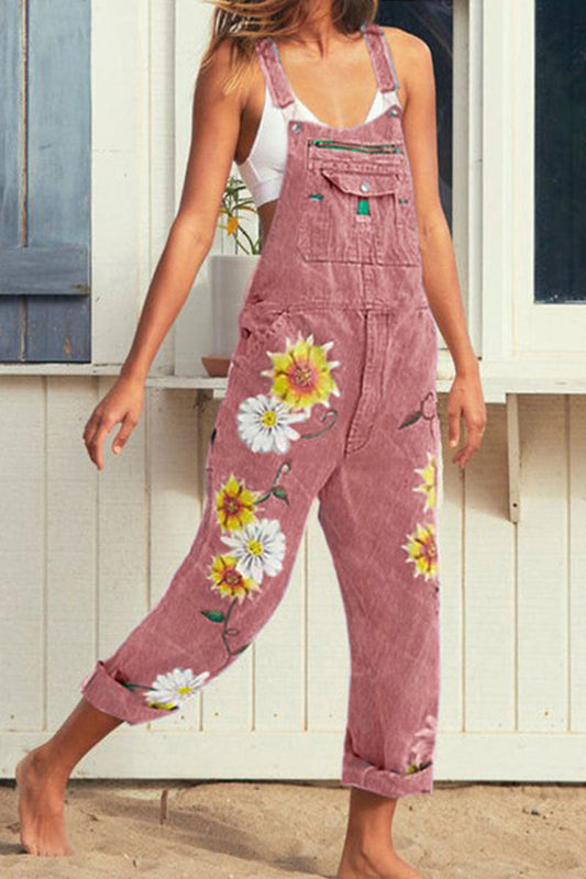 Fashion - Combinaisons en denim amples à imprimé décontracté (3 couleurs)