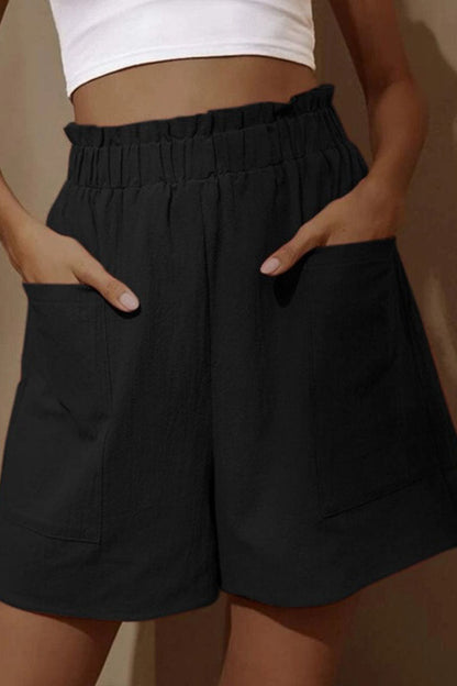 - Mode décontracté sac solide pantalon large à taille haute