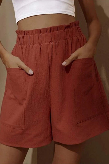 - Mode décontracté sac solide pantalon large à taille haute