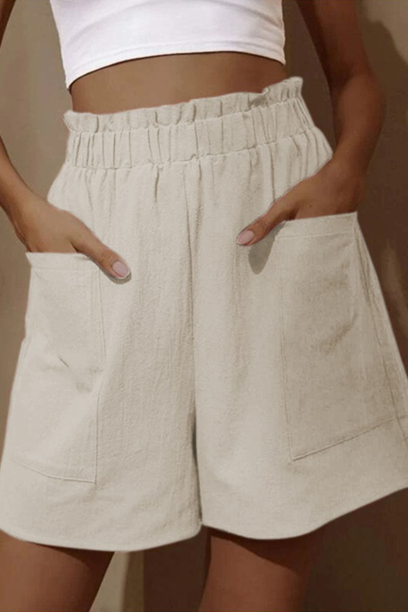 - Mode décontracté sac solide pantalon large à taille haute