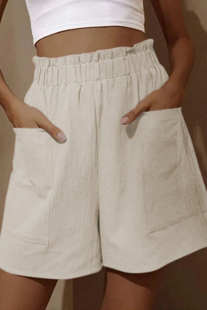 - Mode décontracté sac solide pantalon large à taille haute