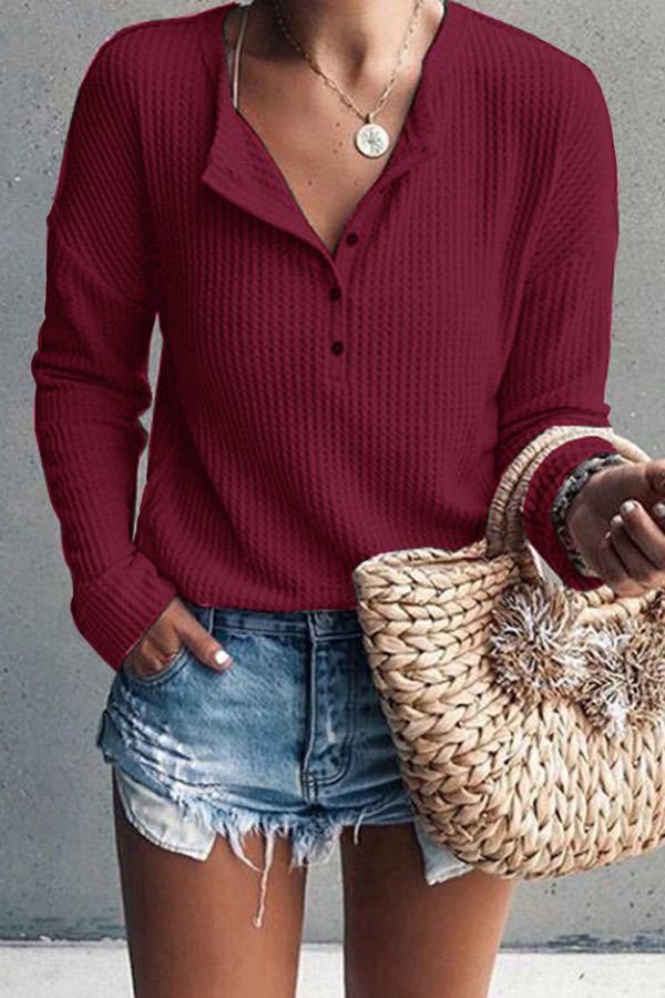 Eliza | Blouse Élégante à Col en V pour l'Automne