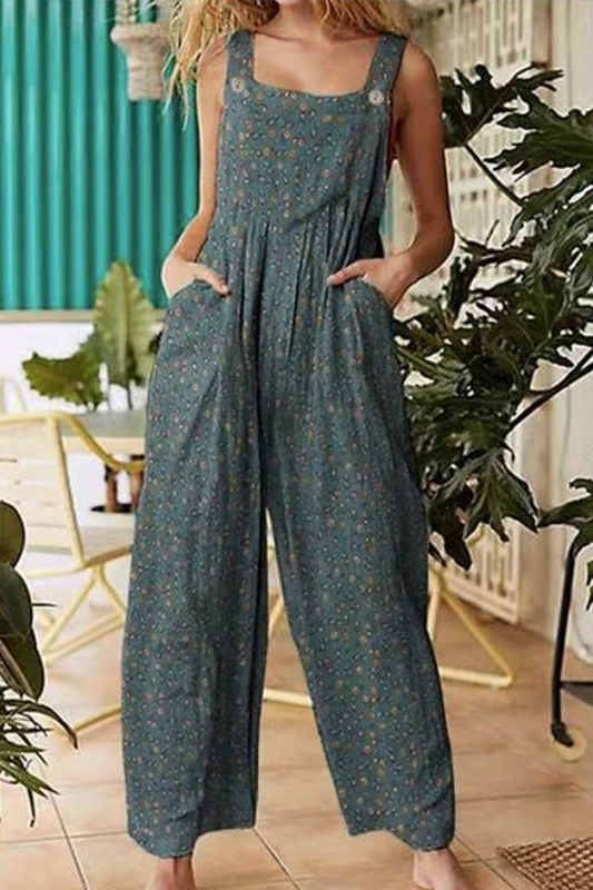 Casual - Combinaisons à col carré et à pochettes avec motif floral