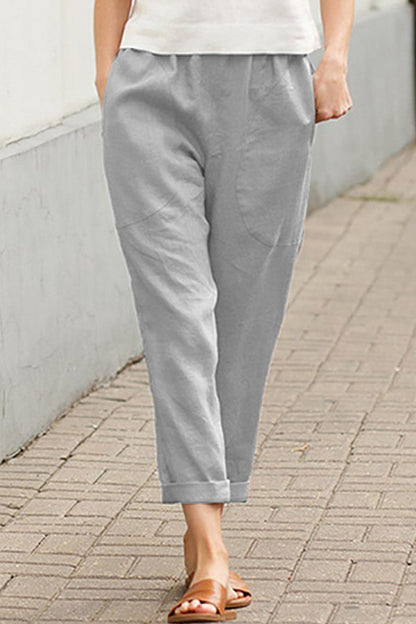 Casual - Pantalon droit à bretelles solides