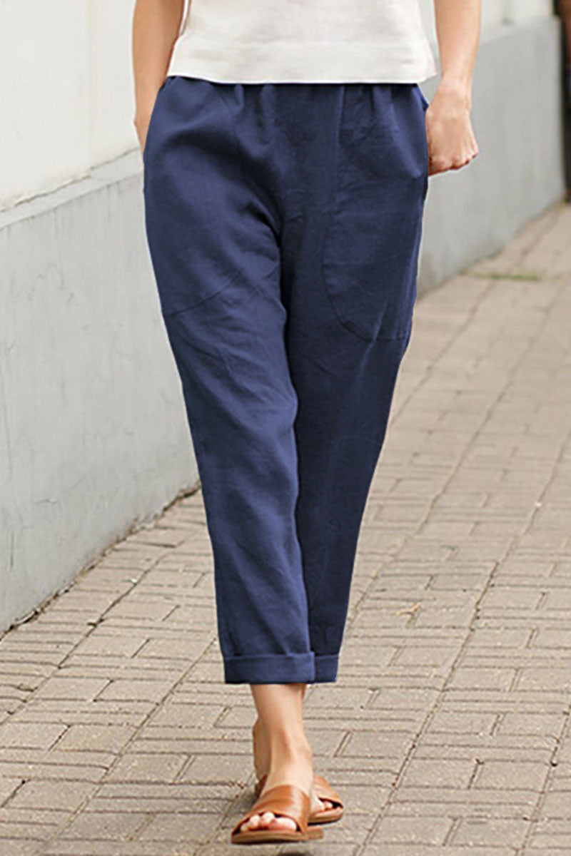 Casual - Pantalon droit à bretelles solides