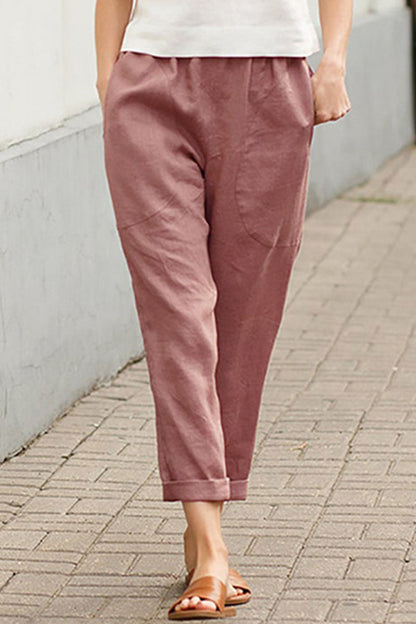 Casual - Pantalon droit à bretelles solides
