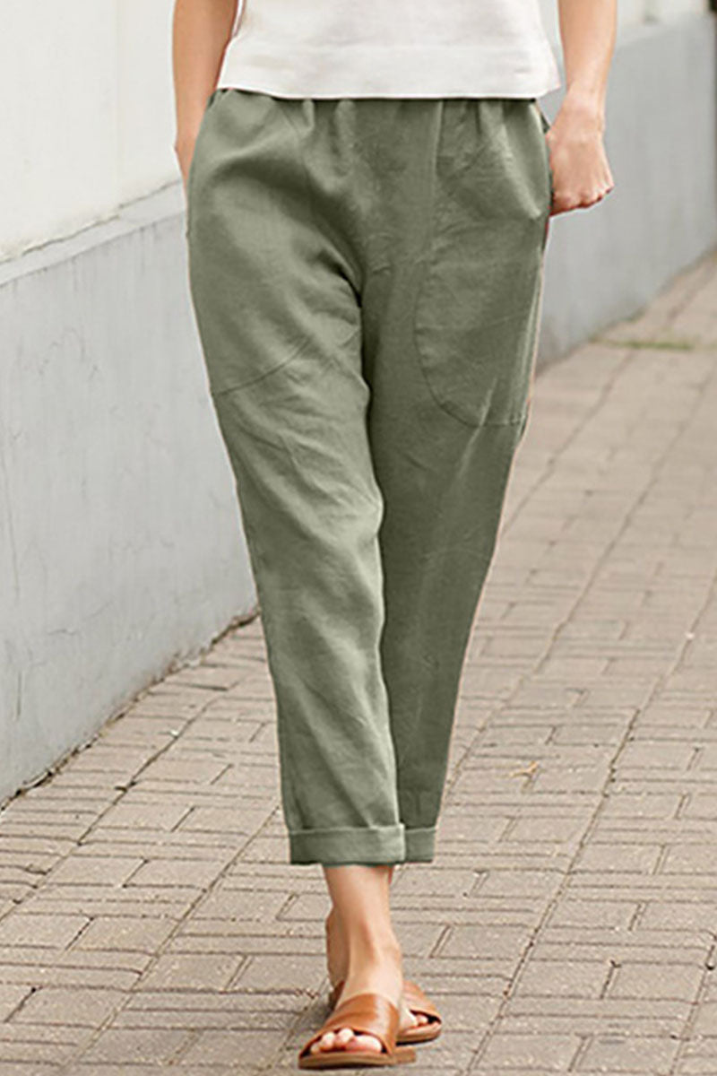 Casual - Pantalon droit à bretelles solides