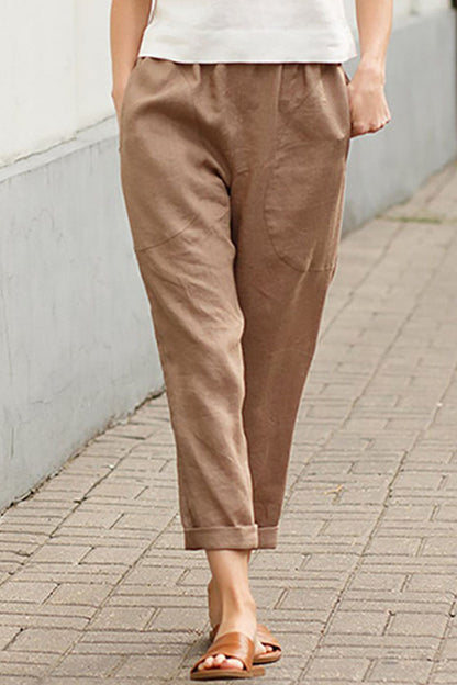 Casual - Pantalon droit à bretelles solides