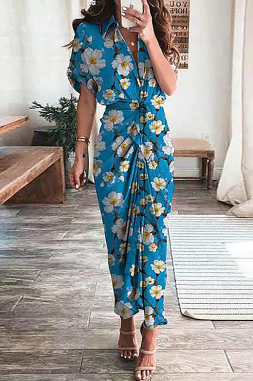 Joahann - Robes élégantes imprimées avec boucle de frénateur et coupe crayon