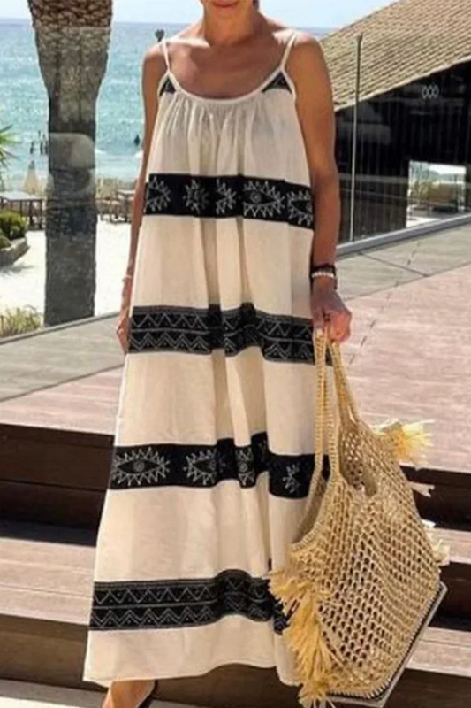 Robe de plage sans bretelles avec imprimé