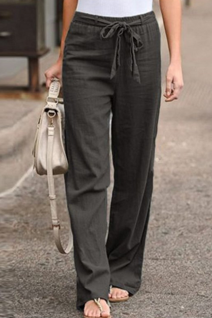 Pantalon droit décontracté avec jambe large (6 couleurs)