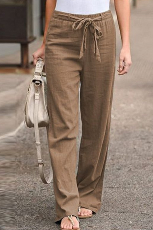 Pantalon droit décontracté avec jambe large (6 couleurs)