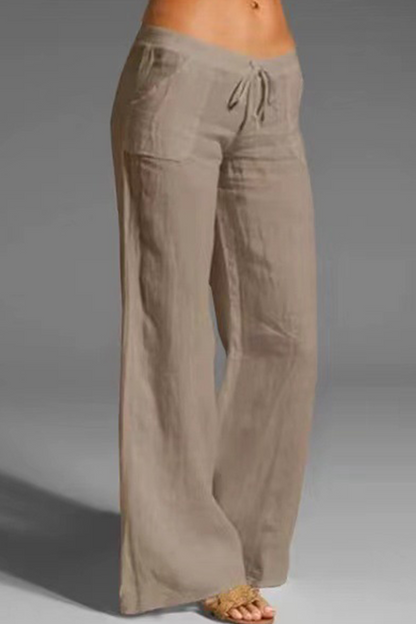 Pantalon ample Casual uni avec jambes larges (8 couleurs)