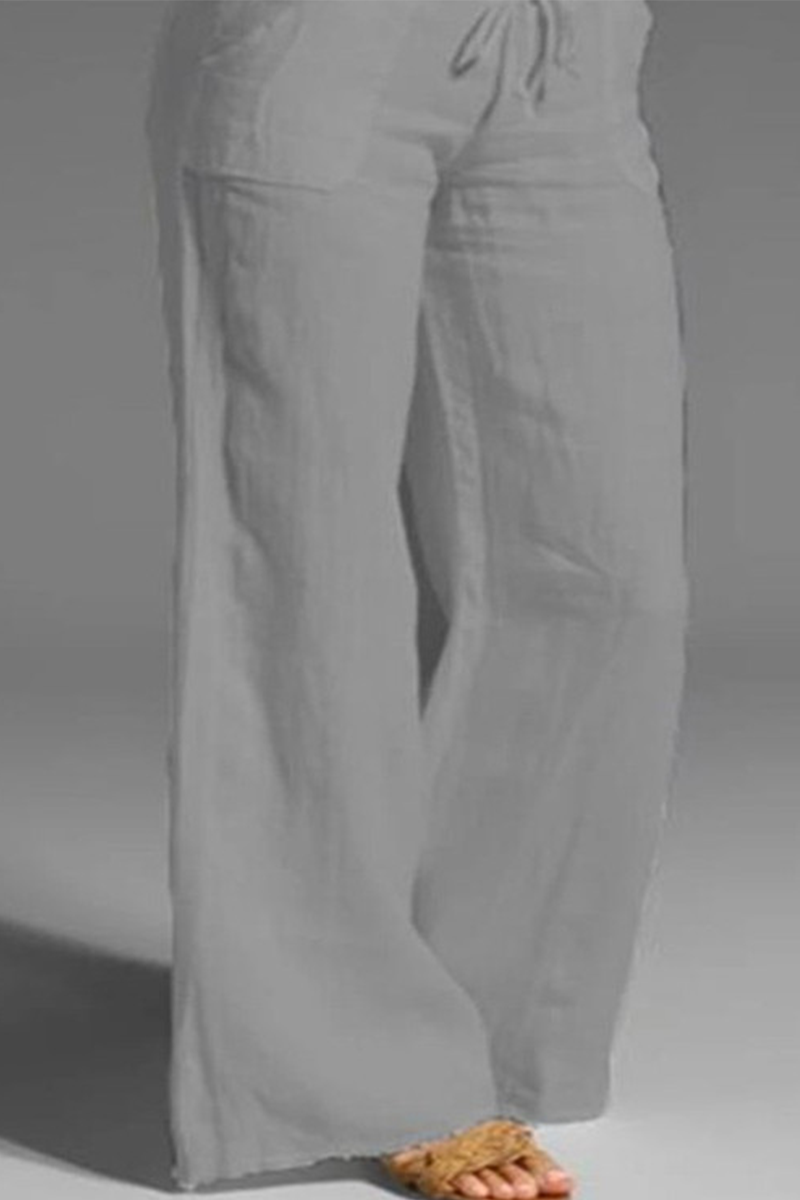 Pantalon ample Casual uni avec jambes larges (8 couleurs)