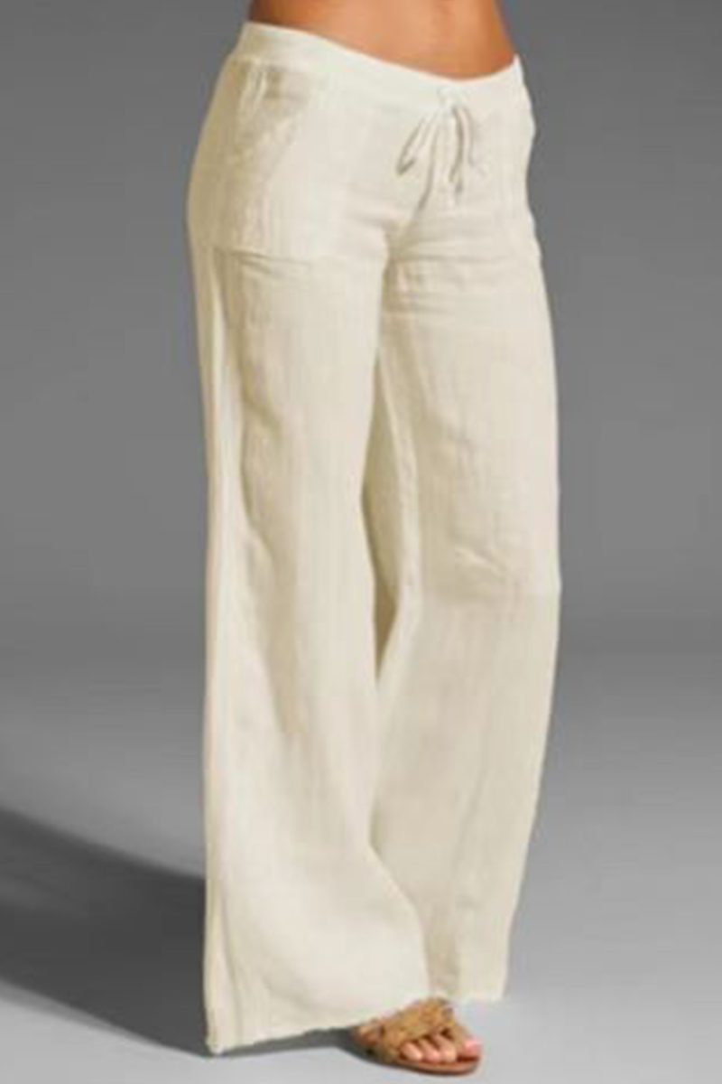 Pantalon ample Casual uni avec jambes larges (8 couleurs)